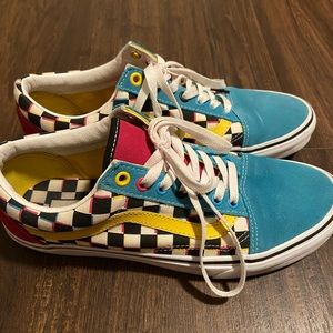 Multi-checker old skool vans
